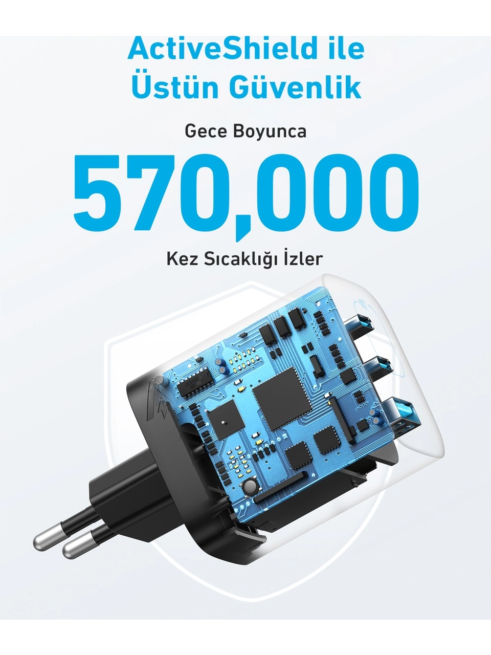 Anker Şarj Cihazı 336 Powerport 67W Yüksek Hızlı USB-C Şarj - PowerIQ 3.0 ve ActiveShield 
