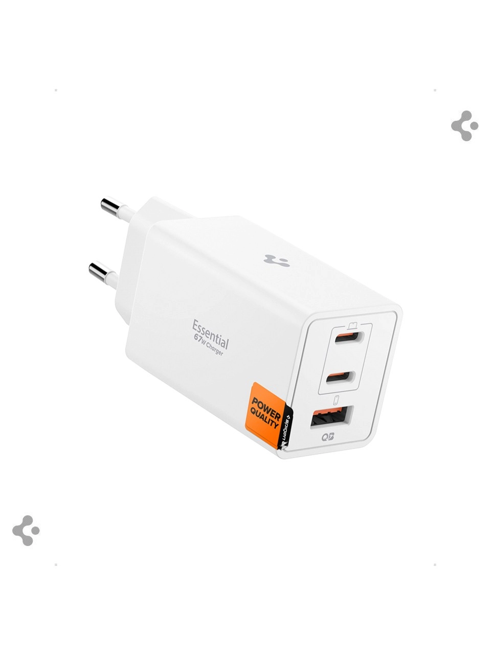 67W USB C USB A 3 Port GaN Pro Hızlı Şarj Aleti PPS 2.0 Beyaz ACH08710