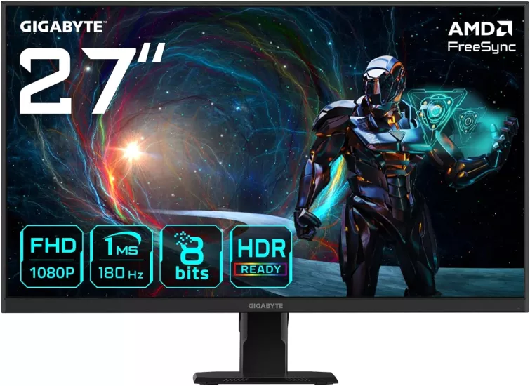 GIGABYTE GS27FA 27’’ IPS Panel Oyuncu Monitörü, Full HD (1920x1080), 180Hz, 1ms, Mat Ekran, HDR Ready, HDMI 2.0 & DisplayPort