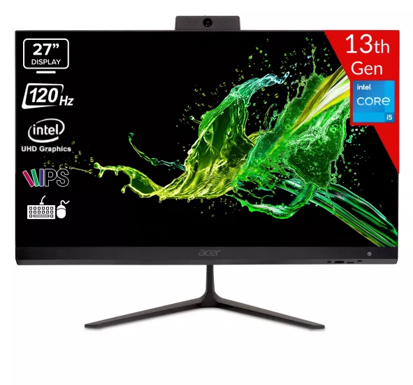 C27-2E13U5UNL Intel Core i5-1334U 8GB 512GB SSD Intel UHD Graphics Linux 27 FHD IPS 120Hz DQ.BNHEM.001 Siyah All in One Bilgisayar
